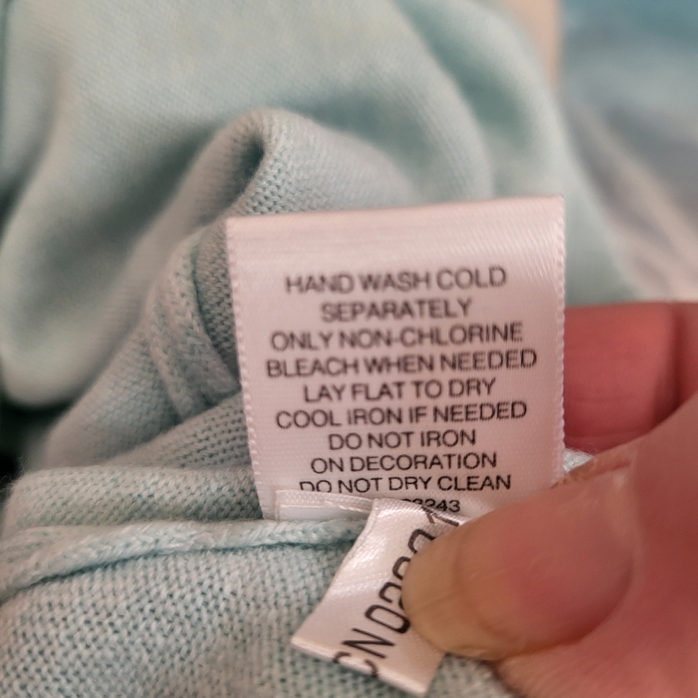 New York & Company Light Blue Cardigan with Sequin Details - Picture 7 of 7